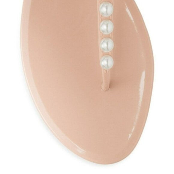 Stuart Weitzman Goldie Basic Embellished Jelly Thong Sandal Beige 5 - Picture 4 of 7